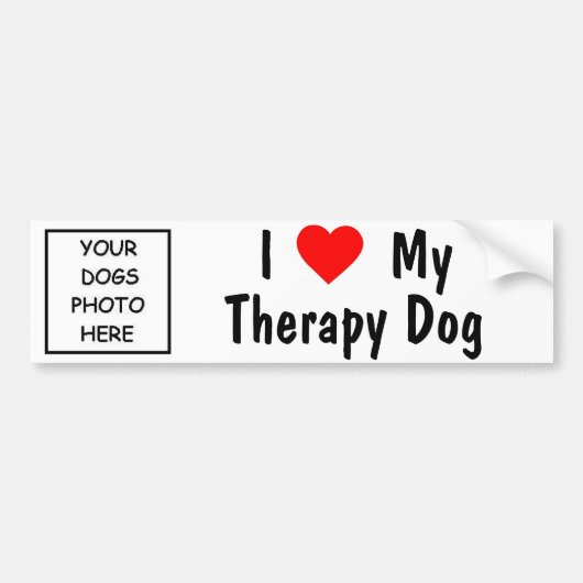 Ik hou van mijn therapiehond bumpersticker (Voorkant)