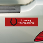 Ik hou van mijn Thoroughbred Horse Bumpersticker (Op auto)