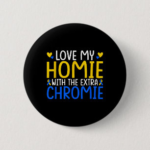 Ik hou van mijn thuis met de extra Chromie Ronde Button 5,7 Cm