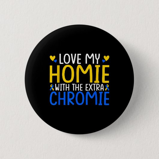 Ik hou van mijn thuis met de extra Chromie Ronde Button 5,7 Cm (Voorkant)