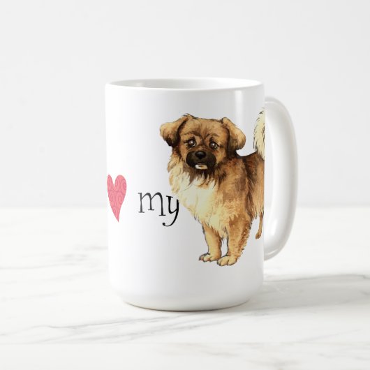 Ik hou van mijn Tibetaans Spananiel Koffiemok (Voorkant rechts)