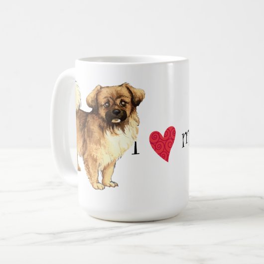Ik hou van mijn Tibetaans Spananiel Koffiemok (Voorkant links)