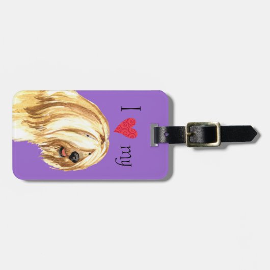 Ik hou van mijn Tibetaanse Terrier Bagagelabel (Voorkant horizontaal)