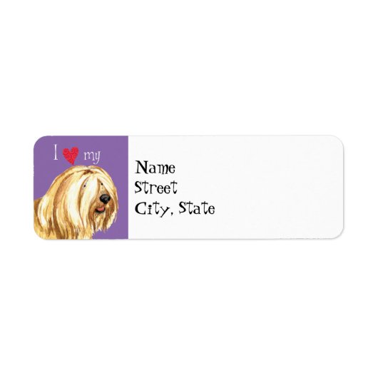 Ik hou van mijn Tibetaanse Terrier Etiket (Voorkant)