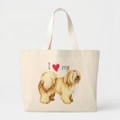 Ik hou van mijn Tibetaanse Terrier Grote Tote Bag (Voorkant)