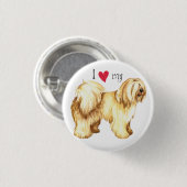 Ik hou van mijn Tibetaanse Terrier Ronde Button 3,2 Cm (Voorkant /achterkant)