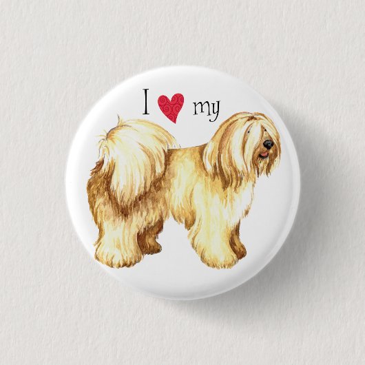 Ik hou van mijn Tibetaanse Terrier Ronde Button 3,2 Cm (Voorkant)