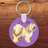 Ik hou van mijn Tibetaanse Terrier Sleutelhanger (Voorkant)