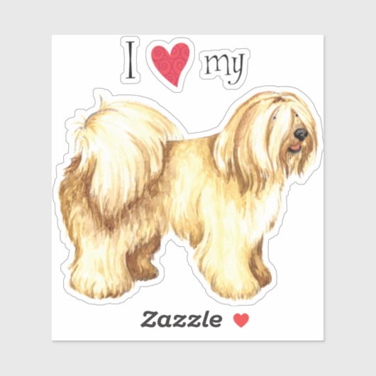 Ik hou van mijn Tibetaanse Terrier Vinyl Sticker (Vel)