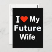 Ik hou van mijn toekomstige vrouw grappige reactie briefkaart (Voorkant / Achterkant)