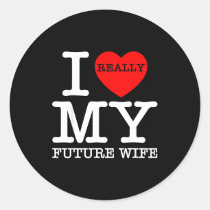 Ik hou van mijn toekomstige vrouw Huwelijk Verloof Ronde Sticker