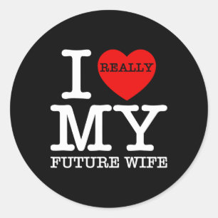 Ik hou van mijn toekomstige vrouw huwelijk verloof ronde sticker