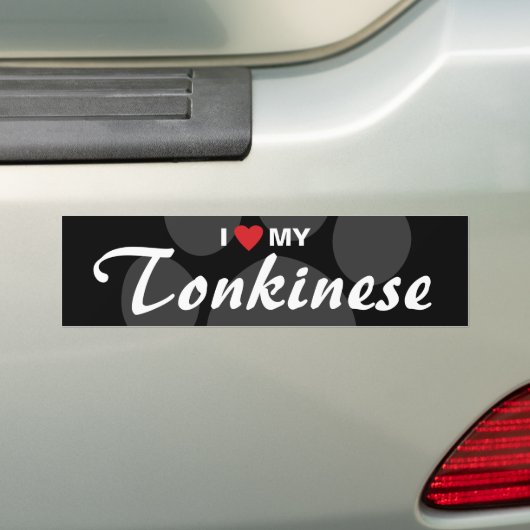 Ik hou van mijn Tonkinese Bumpersticker (Op auto)