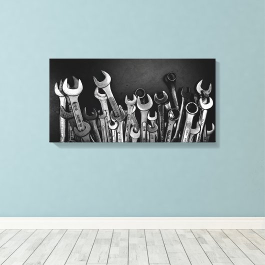 Ik hou van mijn tools canvas afdruk (Insitu (Houten vloer))