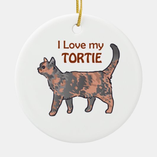 Ik hou van mijn Tortie Keramisch Ornament (Voorkant)