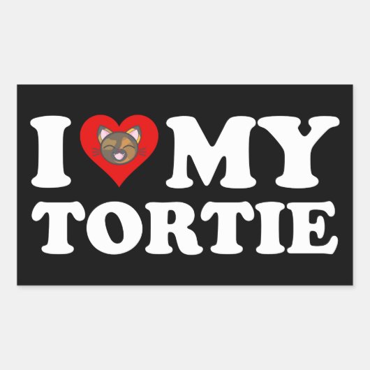 Ik hou van mijn Tortie Rechthoekige Sticker (Voorkant)