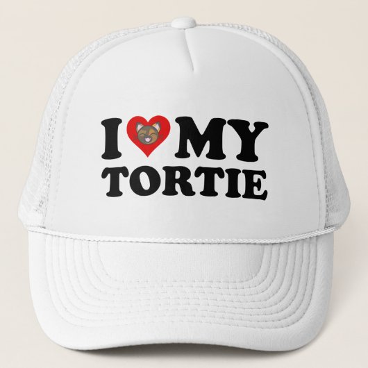 Ik hou van mijn Tortie Trucker Pet (Voorkant)