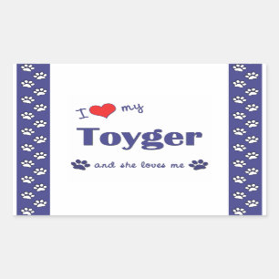 Ik hou van mijn Toyger (Vrouw Cat) Rechthoekige Sticker