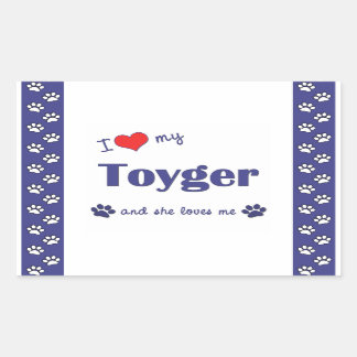 Ik hou van mijn Toyger (Vrouw Cat) Rechthoekige Sticker