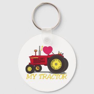 Ik hou van mijn tractor sleutelhanger