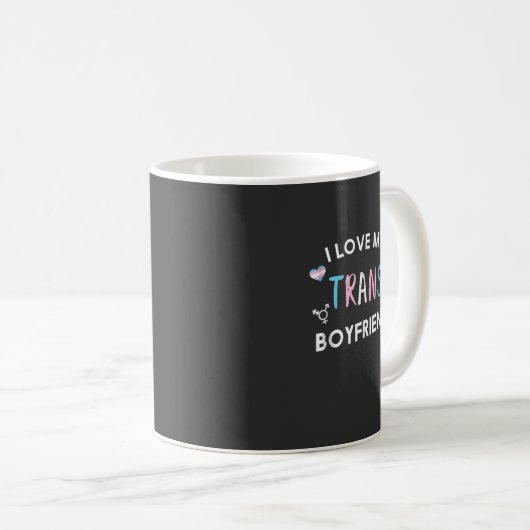 Ik hou van mijn trans-boyvriend LGBT Trans Pride T Koffiemok (Voorkant rechts)
