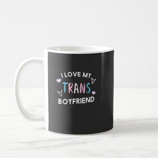 Ik hou van mijn trans-boyvriend LGBT Trans Pride T Koffiemok (Links)