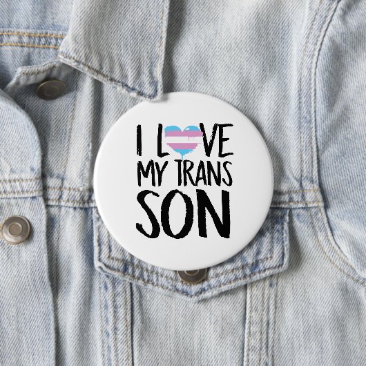Ik hou van mijn trans zoon ronde button 4,0 cm (In situ)