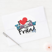 Ik hou van mijn transgender vriend ronde sticker (Envelop)