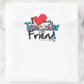 Ik hou van mijn transgender vriend ronde sticker (Tas)