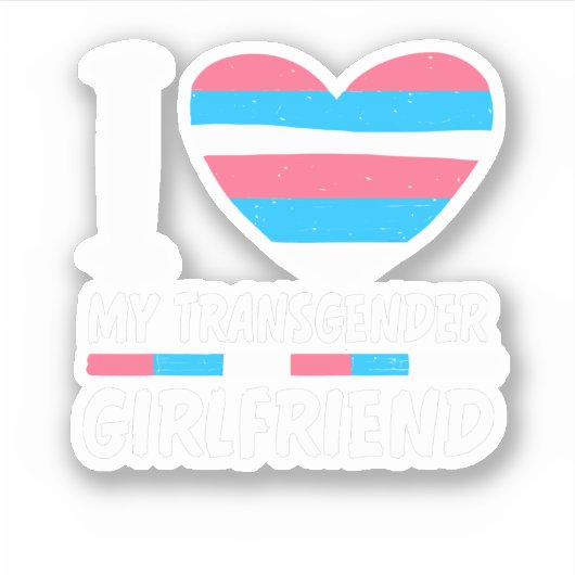 Ik hou van mijn transgender Vriendin LGBT Trans Pr Sticker (Voorkant)