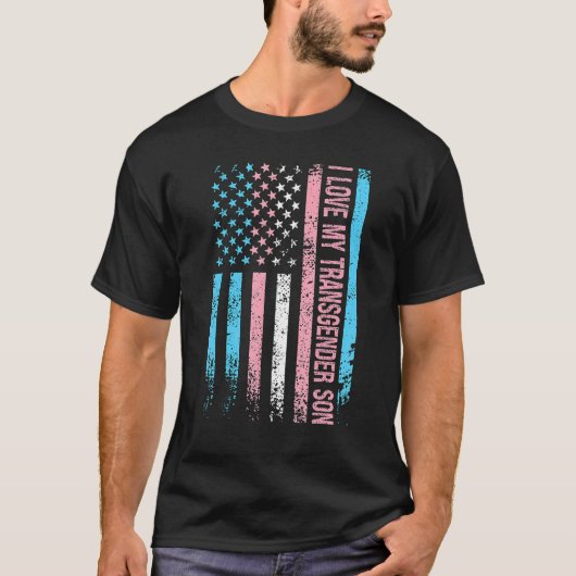 Ik hou van mijn transgender zoon Trans LGBT T-shirt (Voorkant)