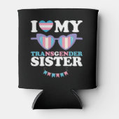 Ik hou van mijn transgender zus familie trans LGBT Blikjeskoeler (Voorkant)