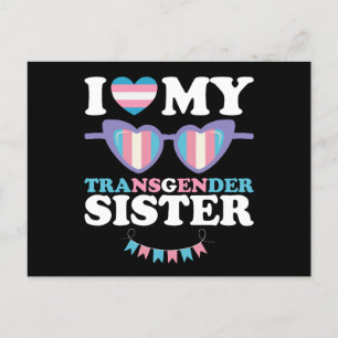 Ik hou van mijn transgender zus familie trans LGBT Briefkaart
