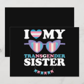 Ik hou van mijn transgender zus familie trans LGBT Kaart (Voorkant / Achterkant)