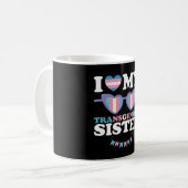 Ik hou van mijn transgender zus familie trans LGBT Koffiemok (Voorkant links)