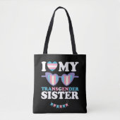 Ik hou van mijn transgender zus familie trans LGBT Tote Bag (Voorkant)