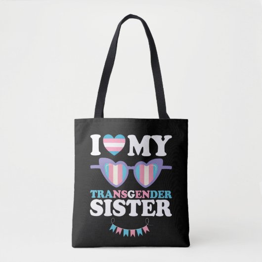 Ik hou van mijn transgender zus familie trans LGBT Tote Bag (Voorkant)