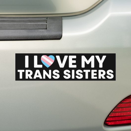 Ik hou van mijn transgender zusters LGBT Trans Rec Bumpersticker (Op auto)