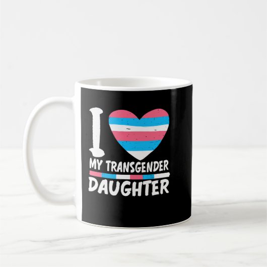 Ik hou van mijn transgenderdochter LGBT Trans Prid Koffiemok (Links)