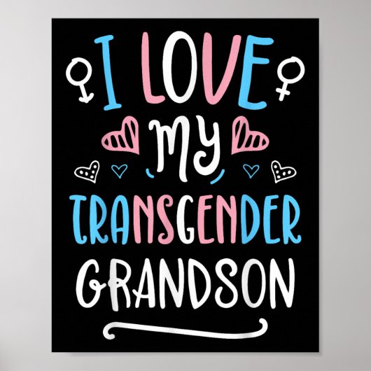 Ik hou van mijn transgenderkleinzoon Lgbt Trans Pr Poster (Voorkant)