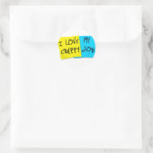 Ik hou van mijn trappe baan ronde sticker (Tas)
