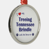 Ik hou van mijn Treingend Tennessee Brindle (Vrouw Metalen Ornament (Rechts)