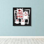 Ik hou van mijn Tribe Funny Monster Familie Hallow Canvas Afdruk (Insitu (Houten vloer))