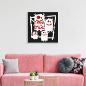 Ik hou van mijn Tribe Funny Monster Familie Hallow Canvas Afdruk (Insitu (Woonkamer))