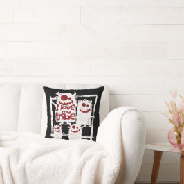 Ik hou van mijn Tribe Funny Monster Familie Hallow Kussen