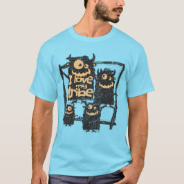 Ik hou van mijn Tribe Funny Monster Familie Hallow T-shirt