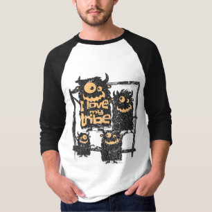 Ik hou van mijn Tribe Funny Monster Familie Hallow T-shirt