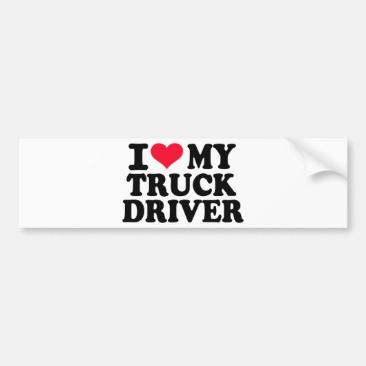Ik hou van mijn Truck-chauffeur Bumpersticker (Voorkant)