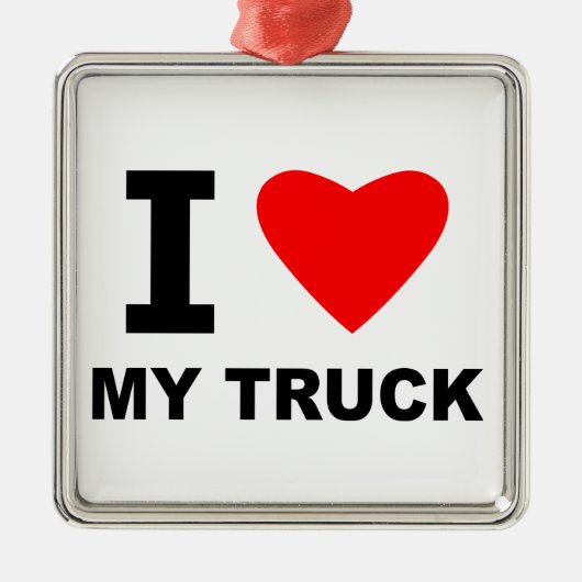 Ik hou van mijn truck metalen ornament (Voorkant)