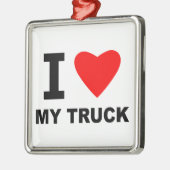 Ik hou van mijn truck metalen ornament (Links)